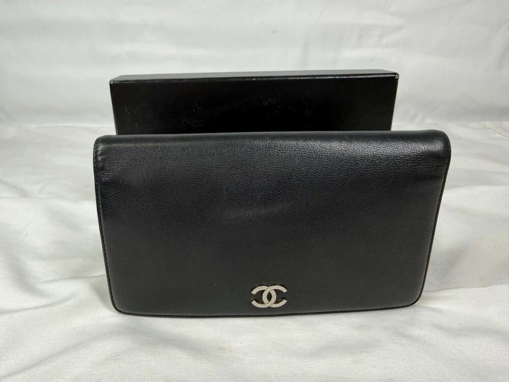 Chanel Caviar Sevrurga Yen Wallet Black Leather SPB-JB 364255